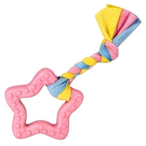 EuroDog Puppy Toys Beşgen Yavru Köpek Diş Kaşıma Oyuncağı 16 cm Pembe