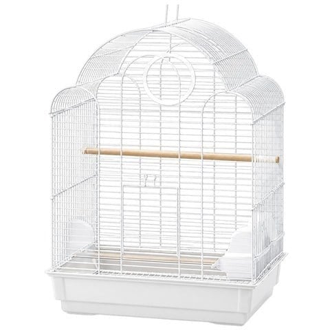 EuroGold Bombeli Çatılı Beyaz Kuş Kafesi 42 x 30 x 56 cm