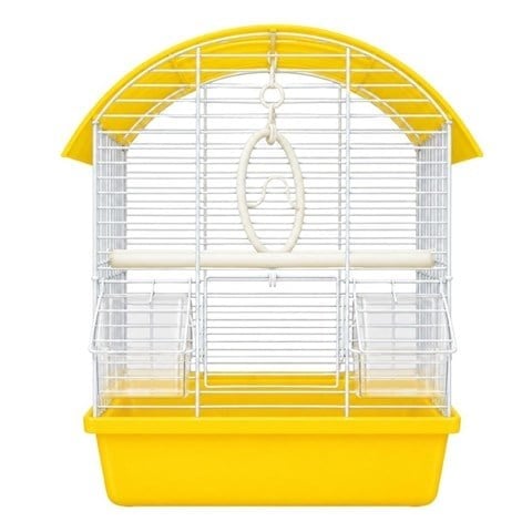 EuroGold Renkli Telli Oval Çatılı Kuş Kafesi 31 x 42 x 45 cm