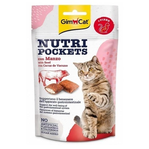 GimCat Nutripockets Biftekli ve Maltlı Kedi Ödül Maması 60 gr