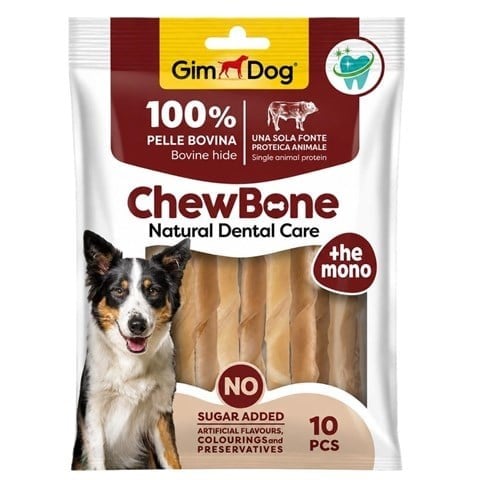 GimDog Chew Bones 10'lu Burgu Kemik Köpek Ödülü 80 gr