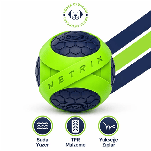 Joyser Netrix Yeşil/Mavi Köpek Oyuncağı Top M 6,5 cm
