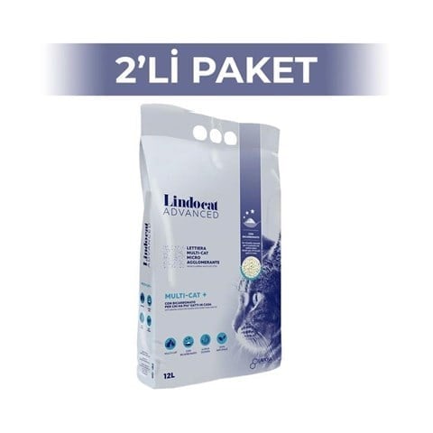 LindoCat Advanced Topaklaşan Kokusuz İnce Bentonit 12 lt 2 Adet