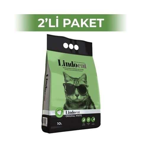 LindoCat Topaklaşan Kokusuz İnce Taneli Bentonit Kedi Kumu 10 lt x 2 Adet