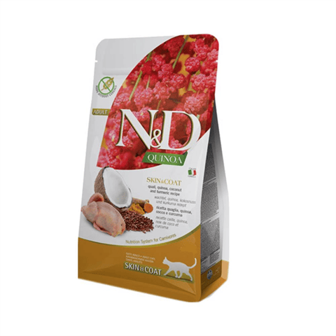 N&D Quinoa Skin Coat Bıldırcın Etli 5 kg Yetişkin Kedi Maması
