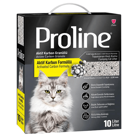 Proline Aktif Karbonlu Granüllü Bentonit Kedi Kumu 10 lt
