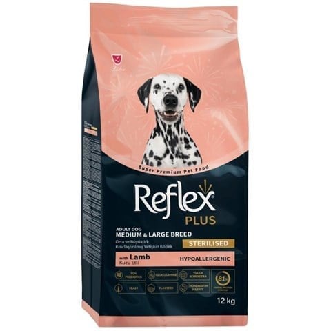 Reflex Plus Kuzu Etli Orta Ve Büyük Irk Kısırlaştırılmış Yetişkin Köpek Maması 12 kg