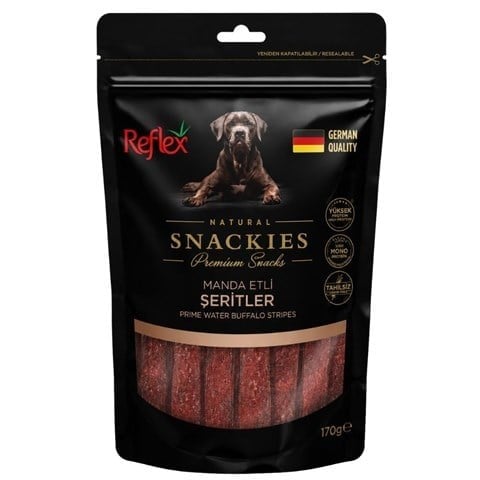 Reflex Snackies Natural Manda Etli Şerit Tahılsız Köpek Ödül Maması 170 gr