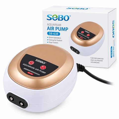 Sobo SB-638 Dijital Ayarlanabilir Çift Çıkışlı Akvaryum Hava Motoru 6W