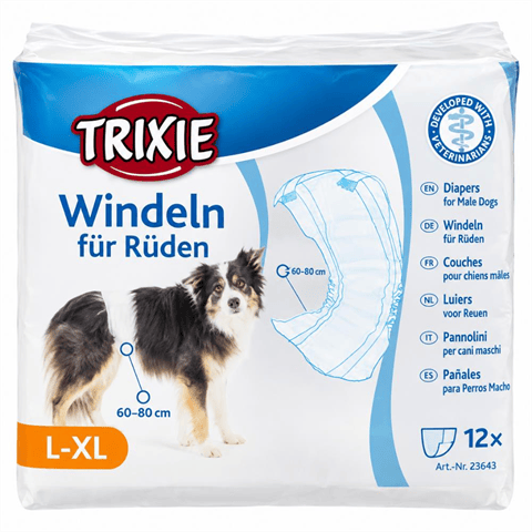 Trixie Erkek Köpekler İçin Tek Kullanımlık Köpek Bezi L-XL 60-80 cm 12'li
