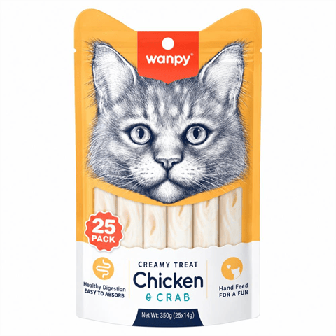 Wanpy Tavuklu ve Yengeçli Kedi Krema Ödül Maması 25x14 gr