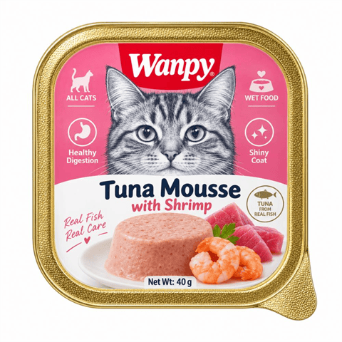 Wanpy Ton Balıklı ve Karidesli Kedi Ezme Yaş Maması 40 gr