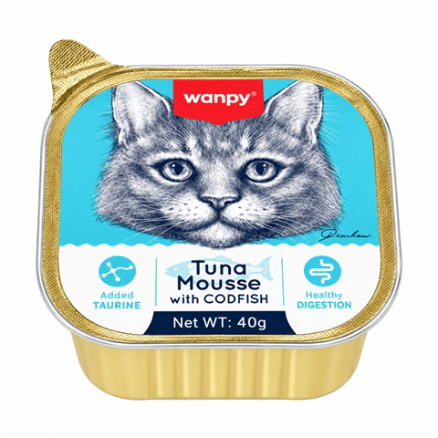 Wanpy Ton Balıklı ve Morina Balıklı Kedi Ezme Konservesi 40 gr