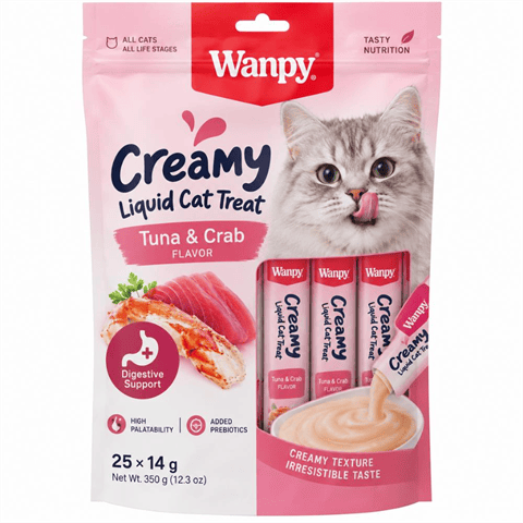 Wanpy Ton Balıklı ve Yengeçli Kedi Krema Ödül Maması 25x14 gr