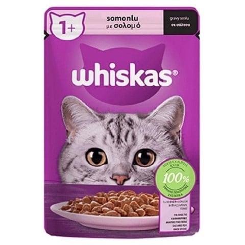 Whiskas Pouch Sos İçinde Somonlu Yetişkin Yaş Kedi Maması 85 gr