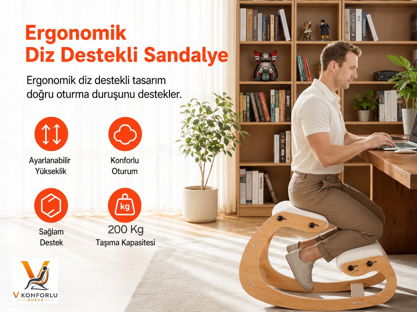 ÇALIŞMA SANDELYESİ BEYAZ KLASİK