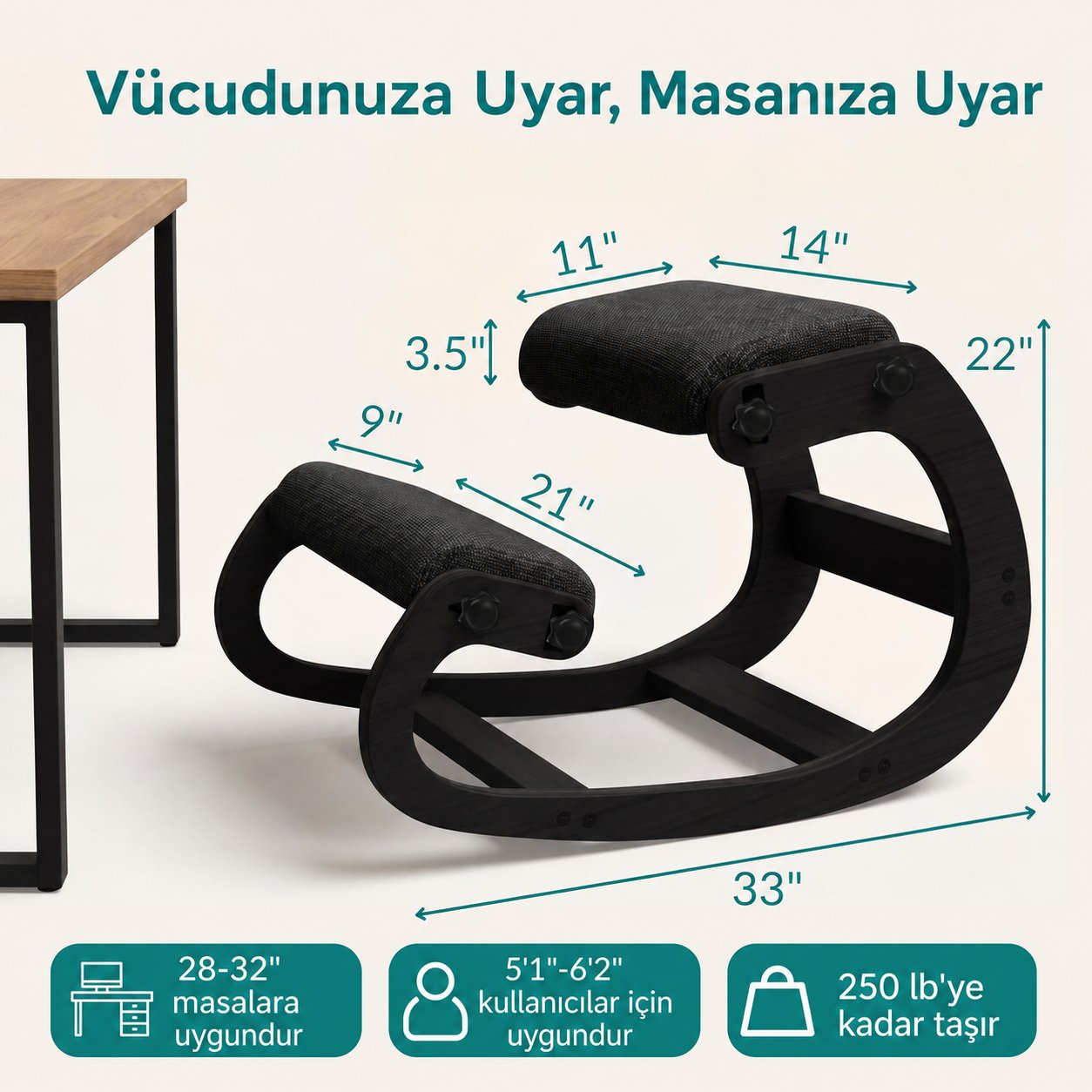 ÇALIŞMA SANDELYESİ SİYAH KLASİK