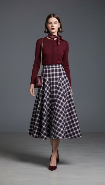 Bordo Siyah Ekose AW26 Ön Siparis ürünüdür.