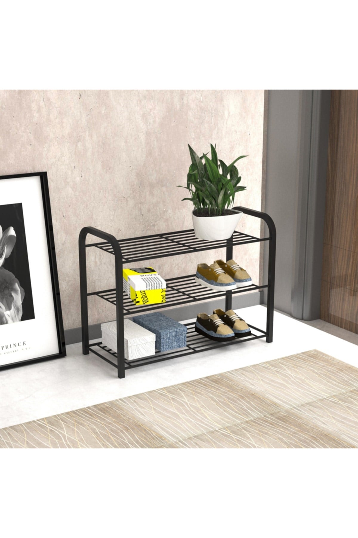 Retohome Metal 3 Katlı Ayakkabılık Ve Çok Amaçlı Raf 2320