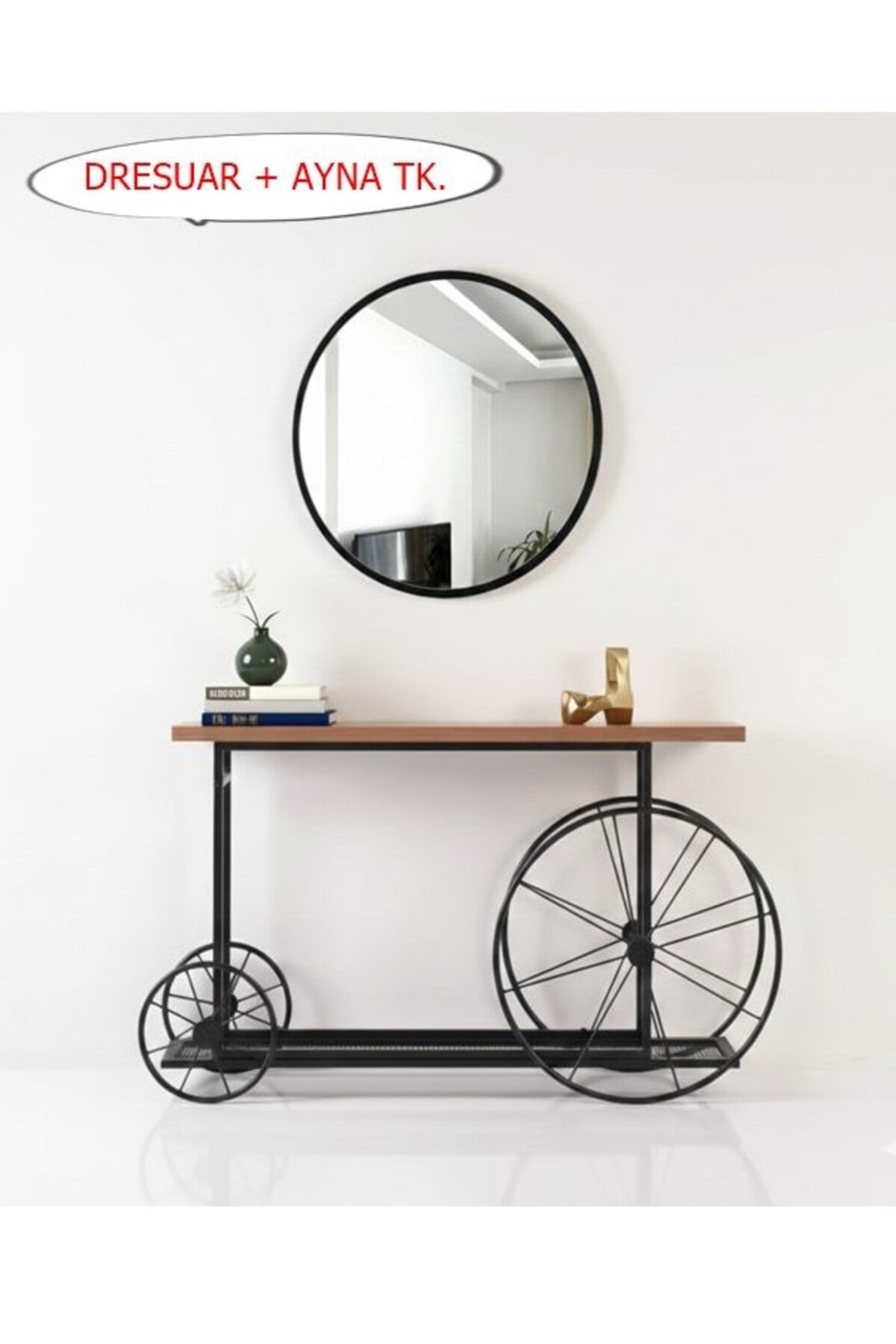 TEKERLEKLİ DRESUAR 60 CM AYNALI TAKIM 8200