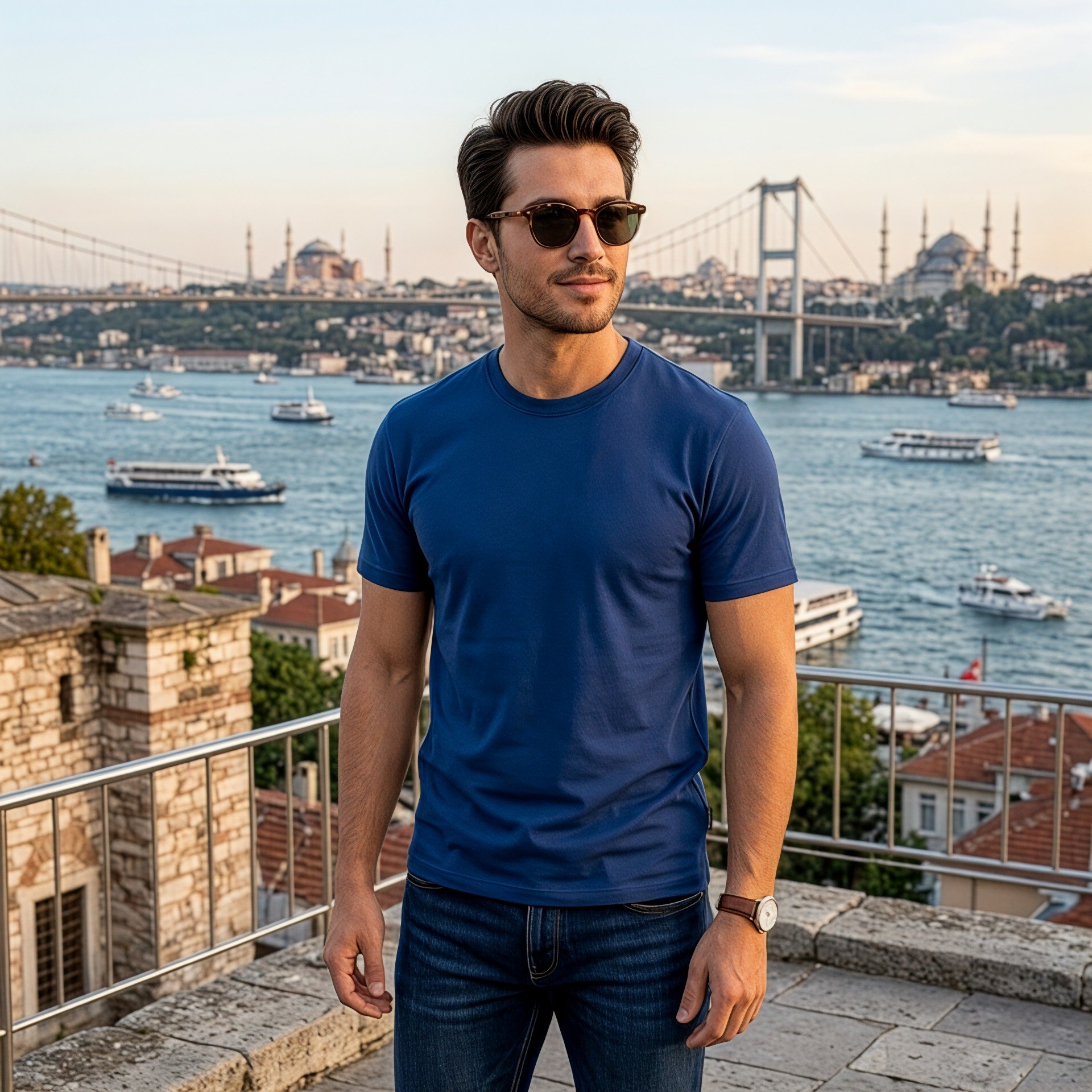 Basic T-Shirt Regular İndigo