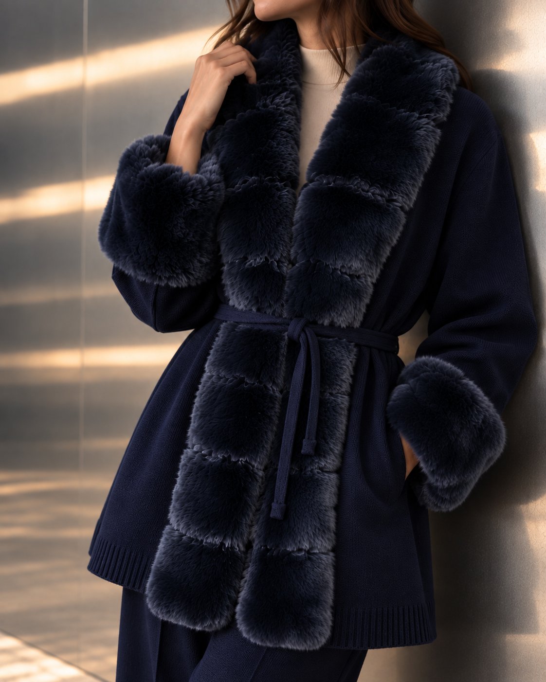 NAVY KÜRKLÜ HIRKA 
