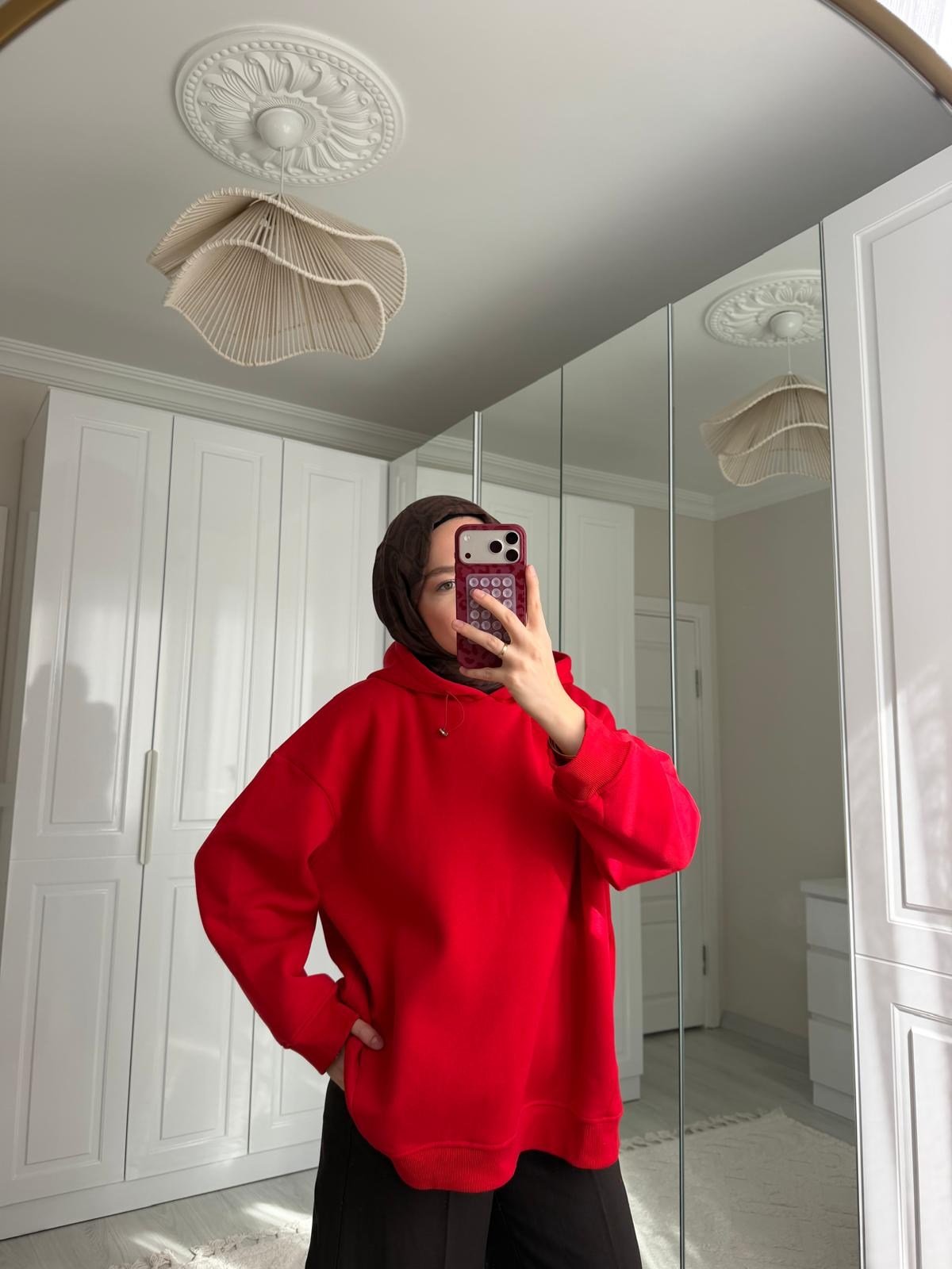Oversize Sweatshirt - Kırmızı
