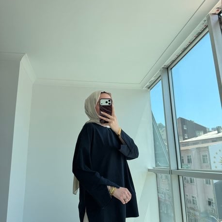 Yırtmaçlı sweat Lacivert