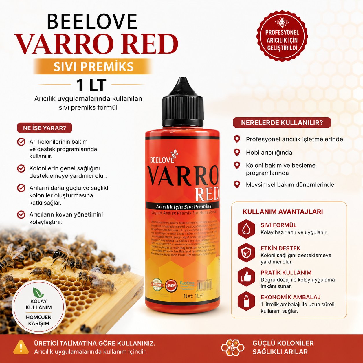 BEELOVE VARRO RED SIVI PREMİKS 1 LT - YT00703