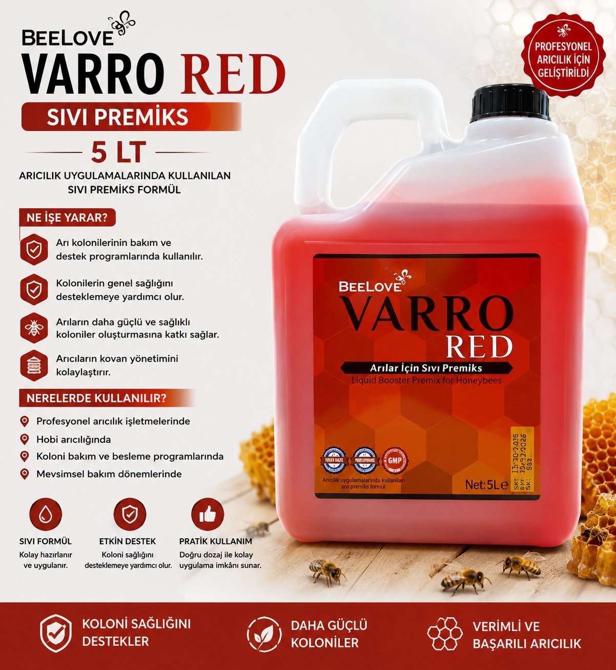 BEELOVE VARRO RED SIVI PREMİKS 5 LT - YT00736
