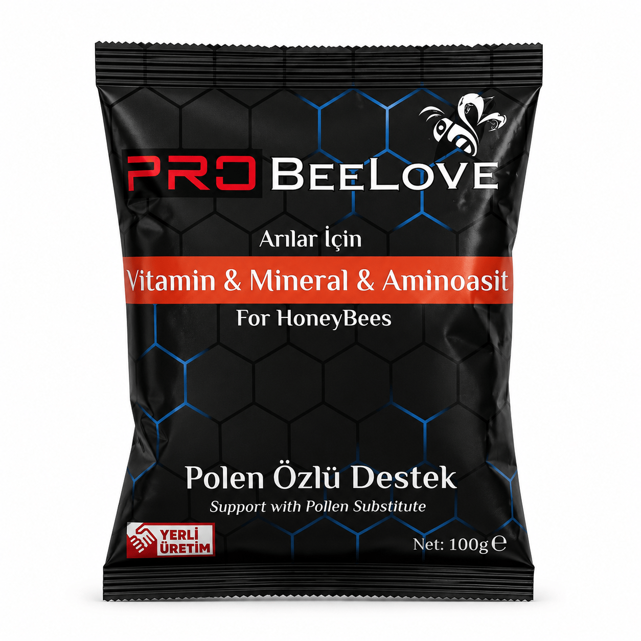 PRO BEELOVE ARILAR İÇİN VİTAMİN, MİNERAL VE AMİNOASİT POLEN ÖZLÜ DESTEK 100 GR - YT00602
