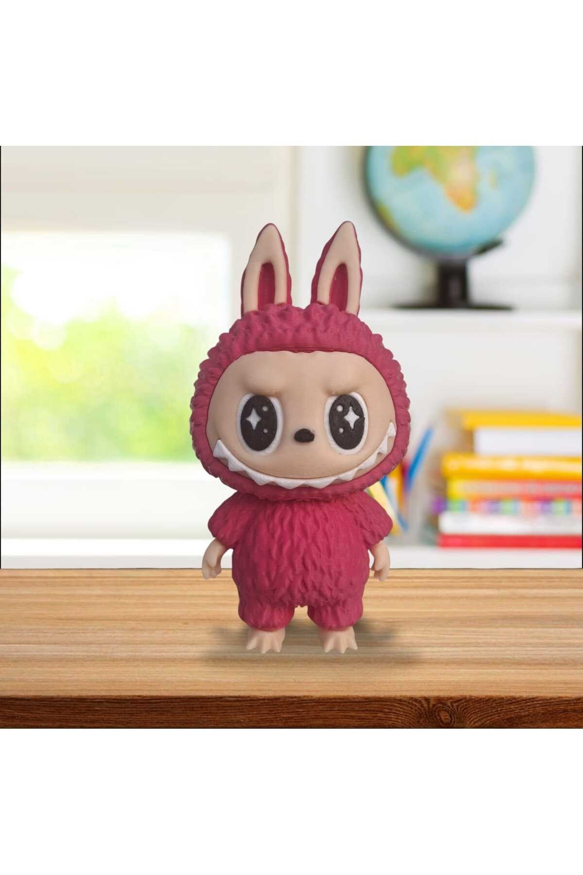 3D Baskı Fuşya Labubu 13 cm Dekoratif Figür - Oyuncak