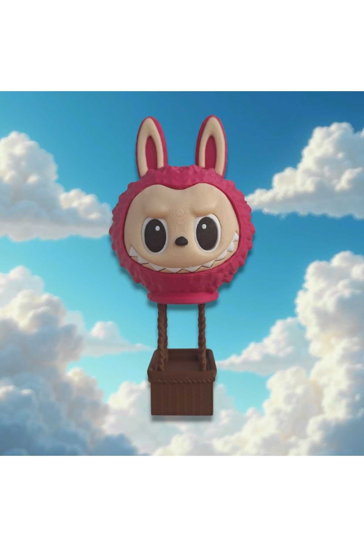 3D Baskı Labubu Sıcak Hava Balonu Dekorasyon Objesi