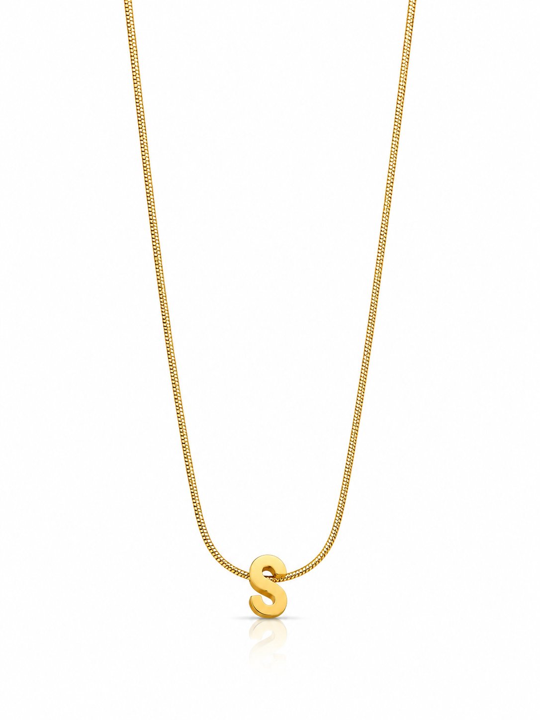 Gold-Çelik S Harf Kolye