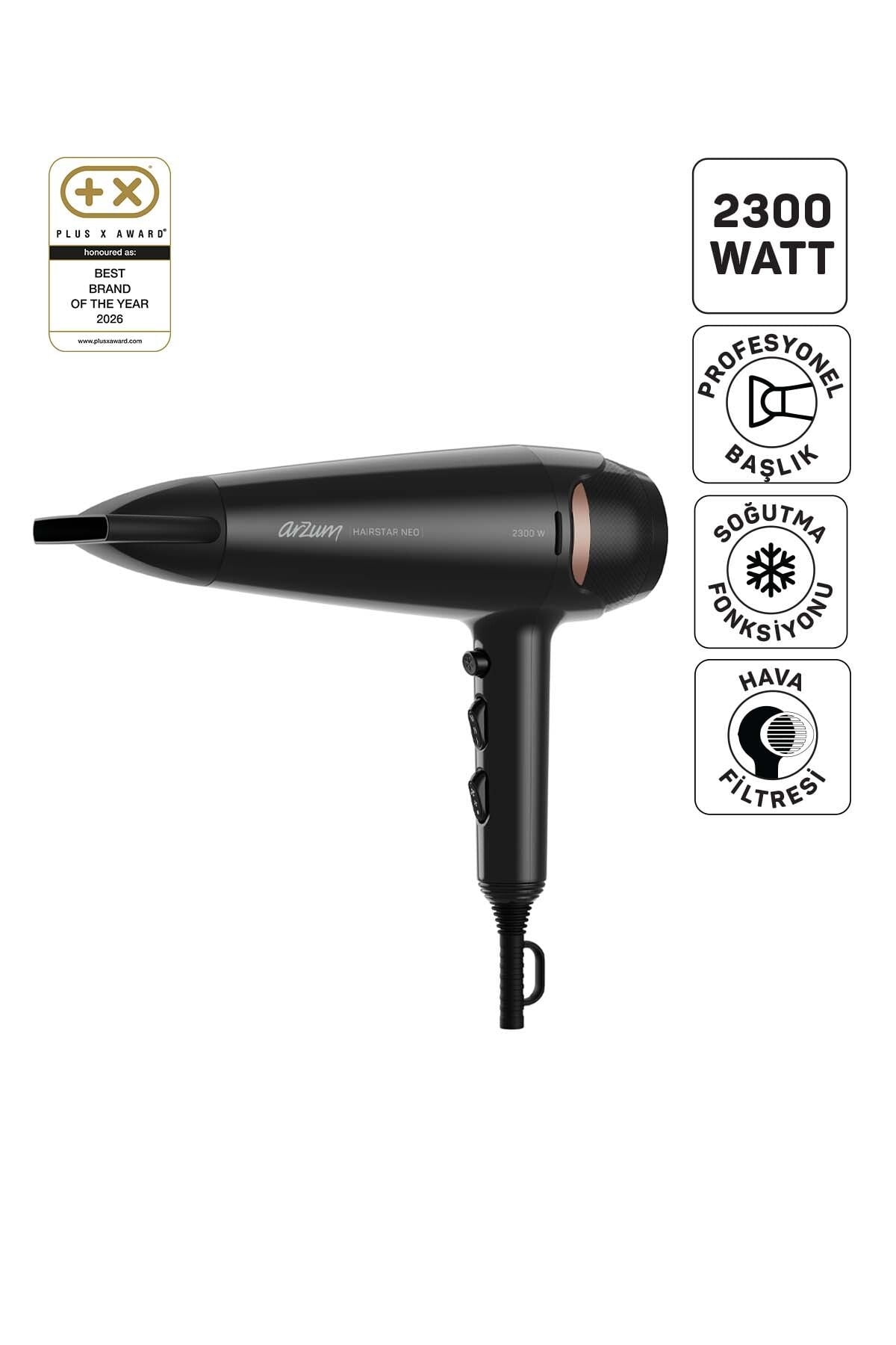 AR5134 Hairstar Neo Saç Kurutma Makinesi 2300 W, Soğuk Hava Fonksiyonu, Siyah