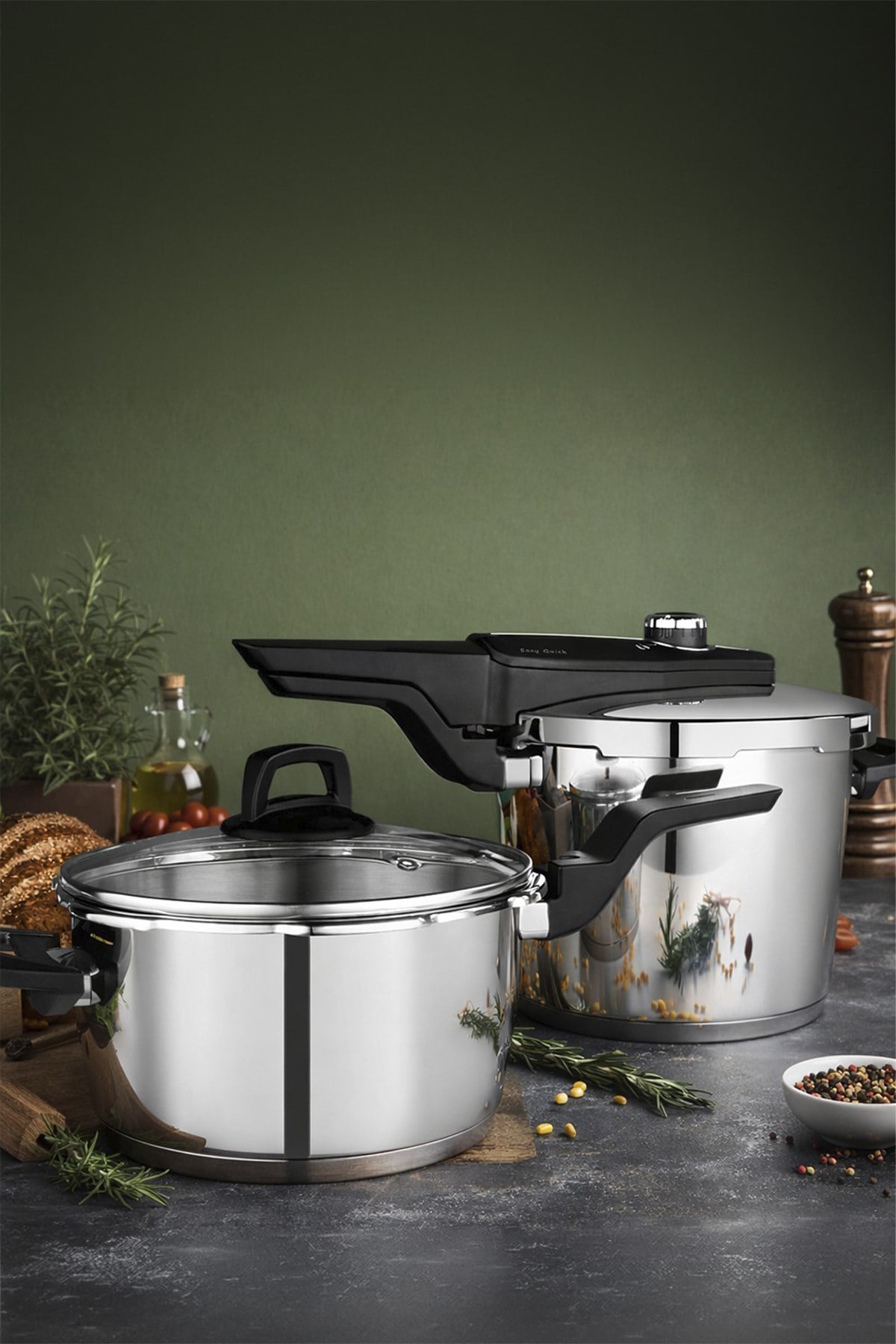 Easy Quick Kanka Çelik Düdüklü Tencere Seti - 4+6 Litre