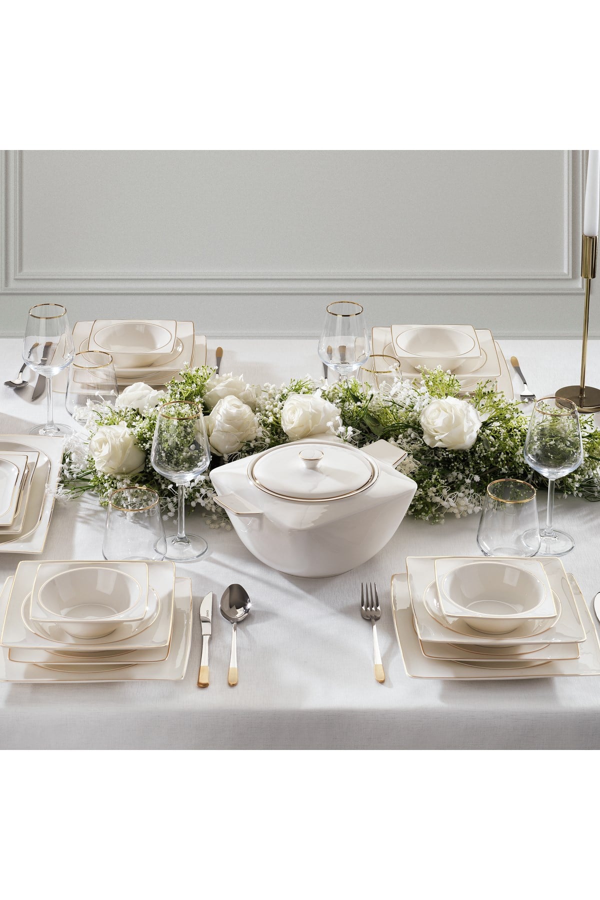 Glamor Pure 60 Parça 12 Kişilik Yemek Takımı Gold