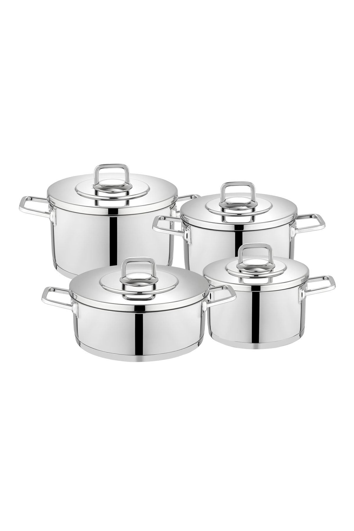 Prime Çelik Tencere Seti-8 Parça-Inox
