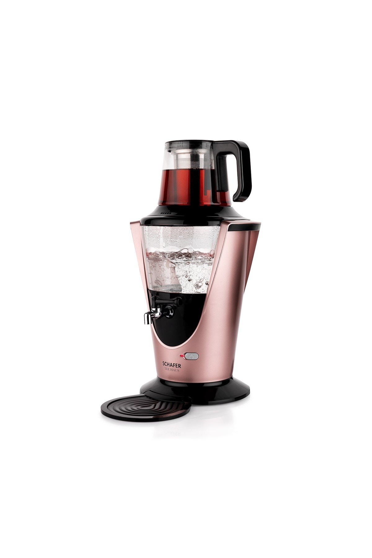 Tee Haus Yeni Nesil Elektrikli Cam Semaver-Rosegold
