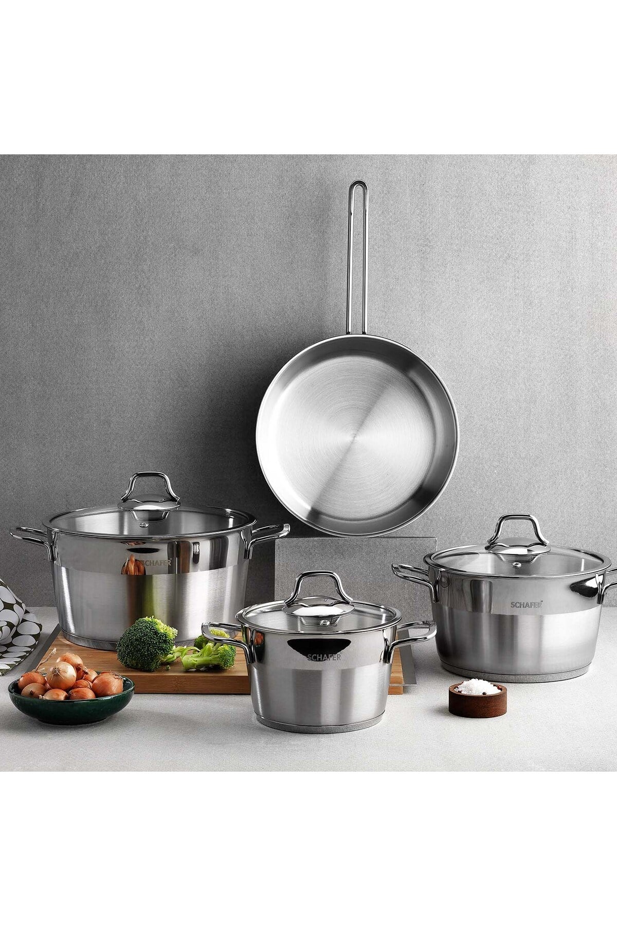 Vals Çelik Tencere Seti-7 Parça-Inox