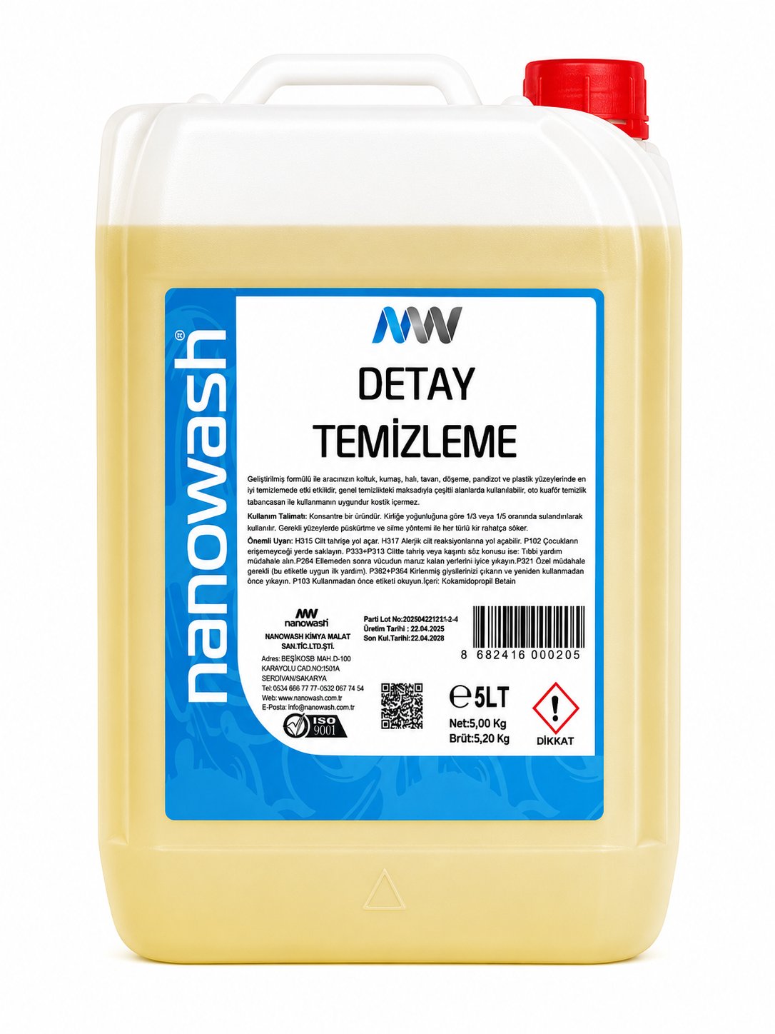 Nanowash Detay Temizlik Koltuk Kumaş Döşeme Temizleyici 5 Lt