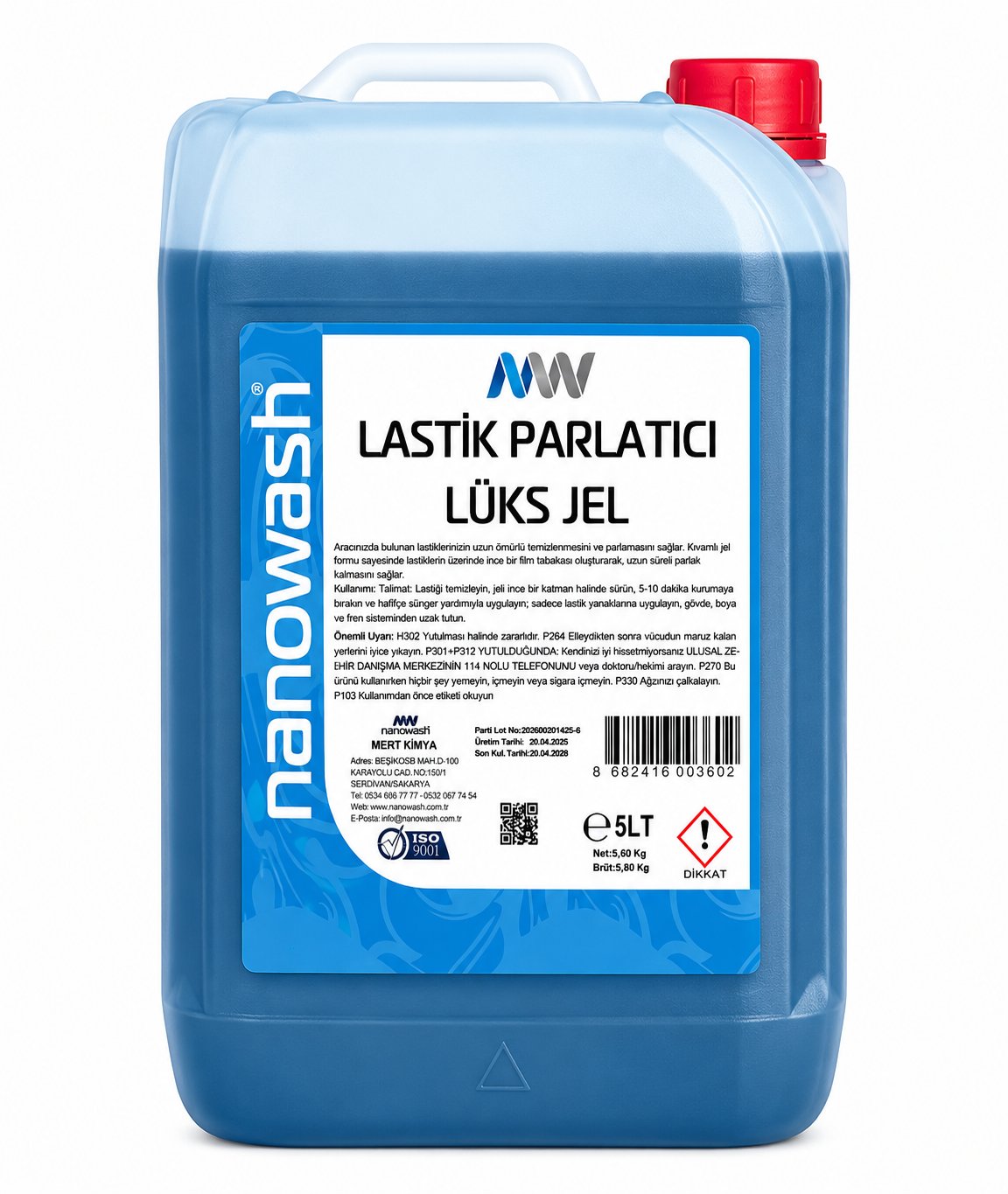 NANOWASH LASTİK PARLATICI LÜKS JEL 5 LT