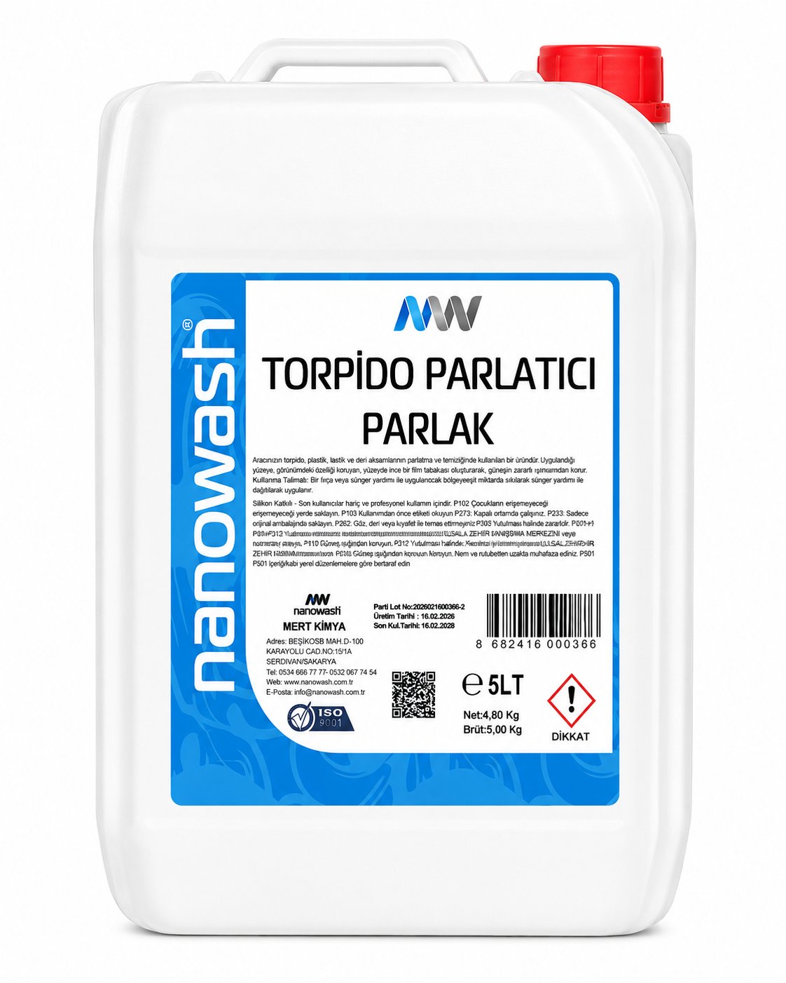 Nanowash Torpido Parlatıcı Parlak 5 Lt