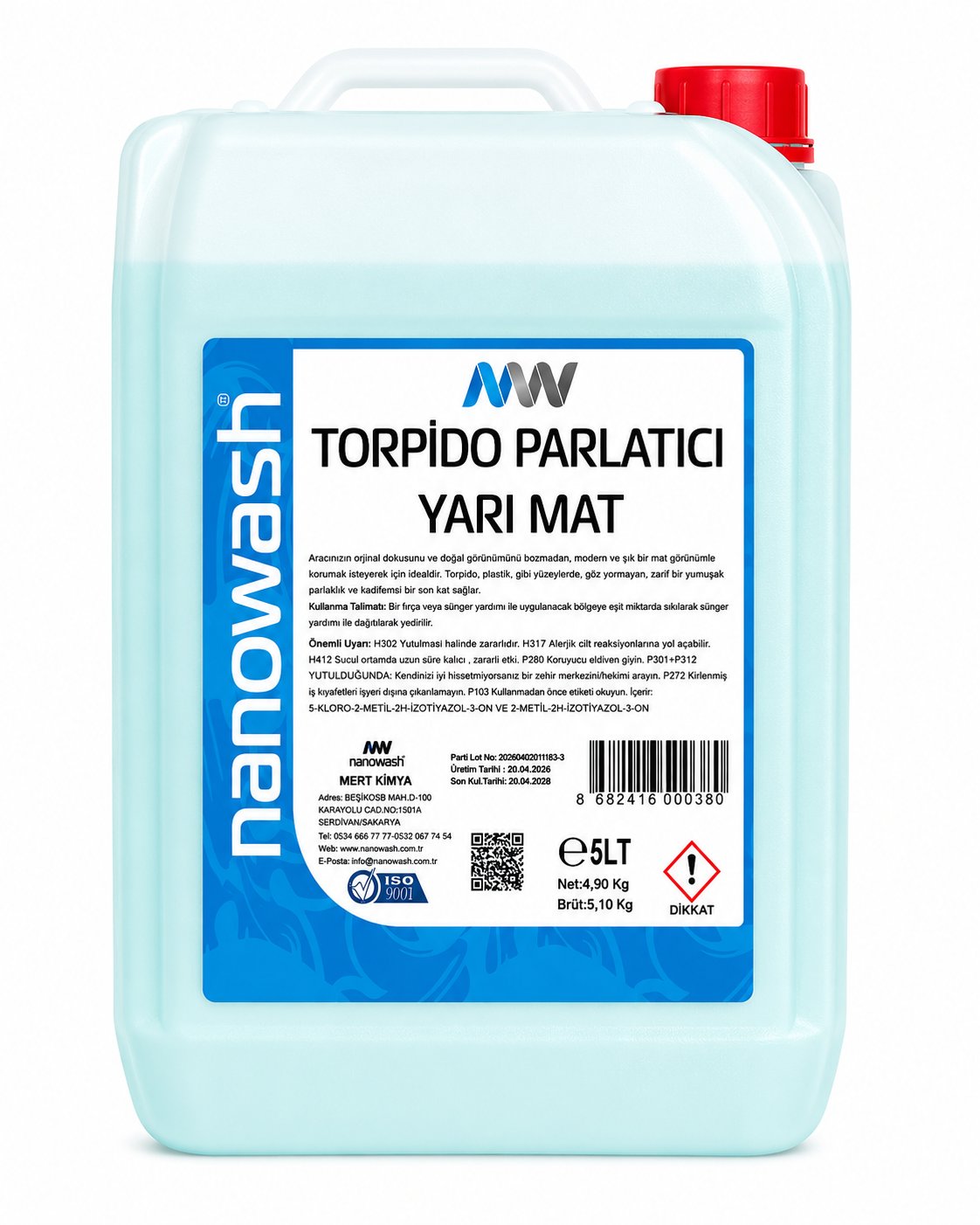 Nanowash Torpido Parlatıcı Yarı Mat 5 Lt