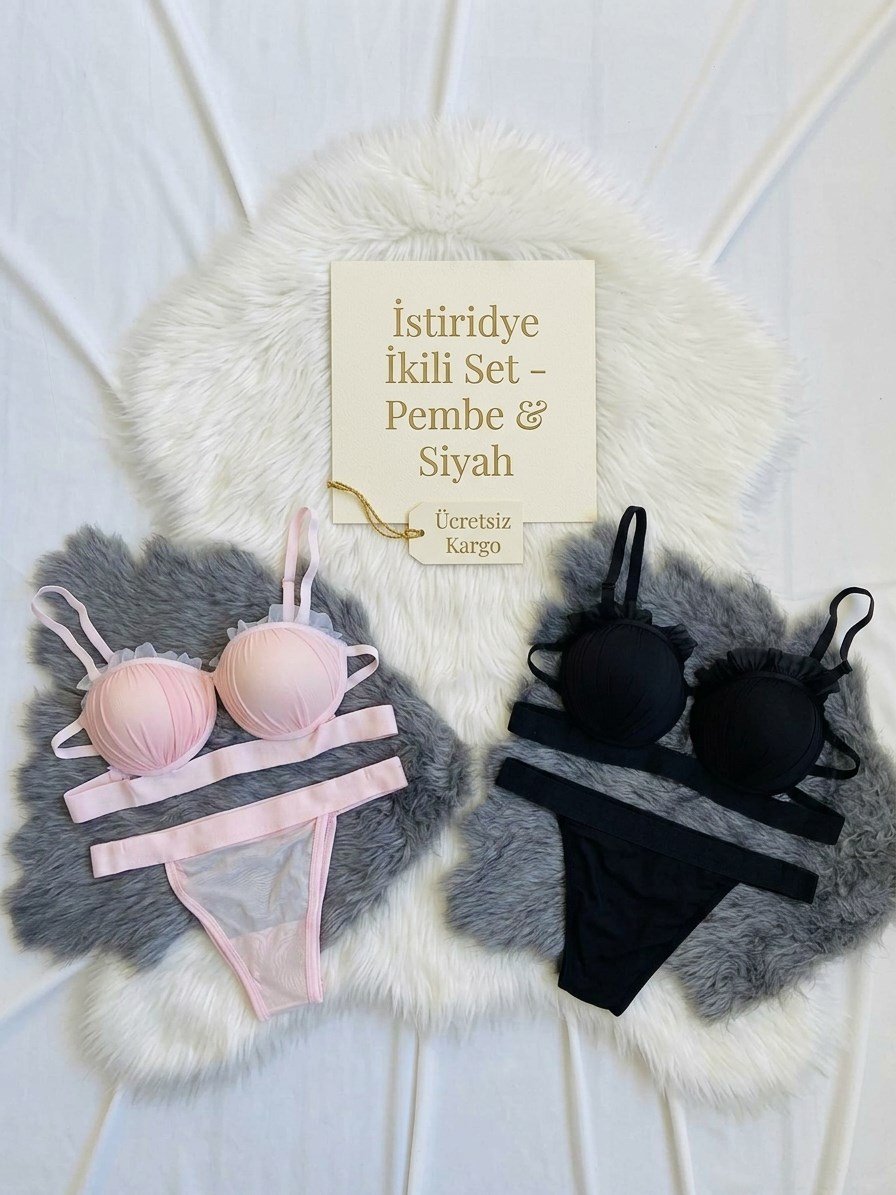 İstiridye Tanga Külotlu Tutku İkili Set 4