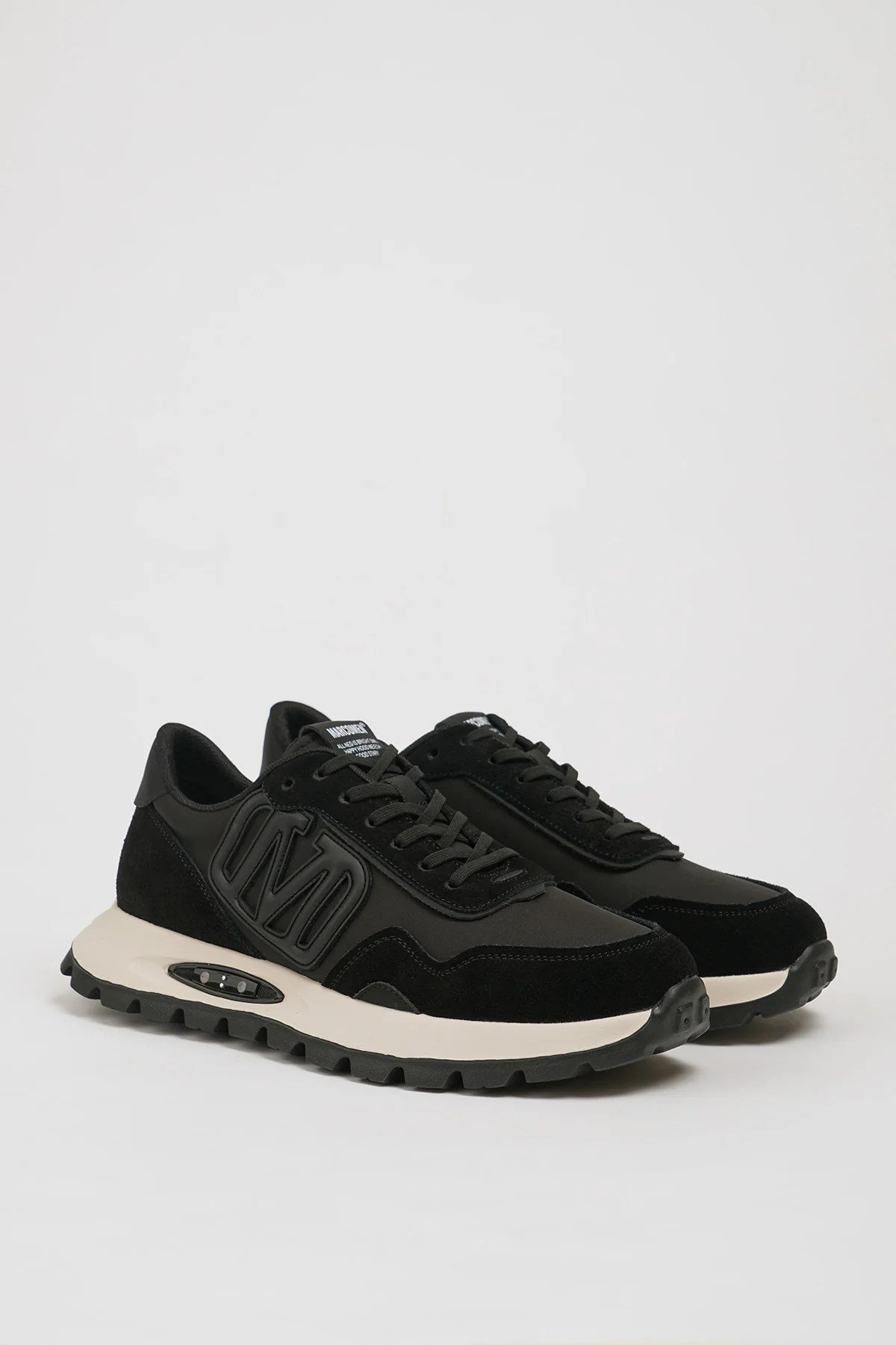 Admire Model Kombinasyonlu Deri İthal Taban Sneaker Ayakkabı - SİYAH