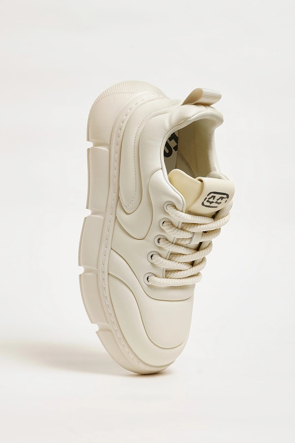Anderson Model Hakiki Natural Deri İthal Taban Sneaker Ayakkabı - BEYAZ