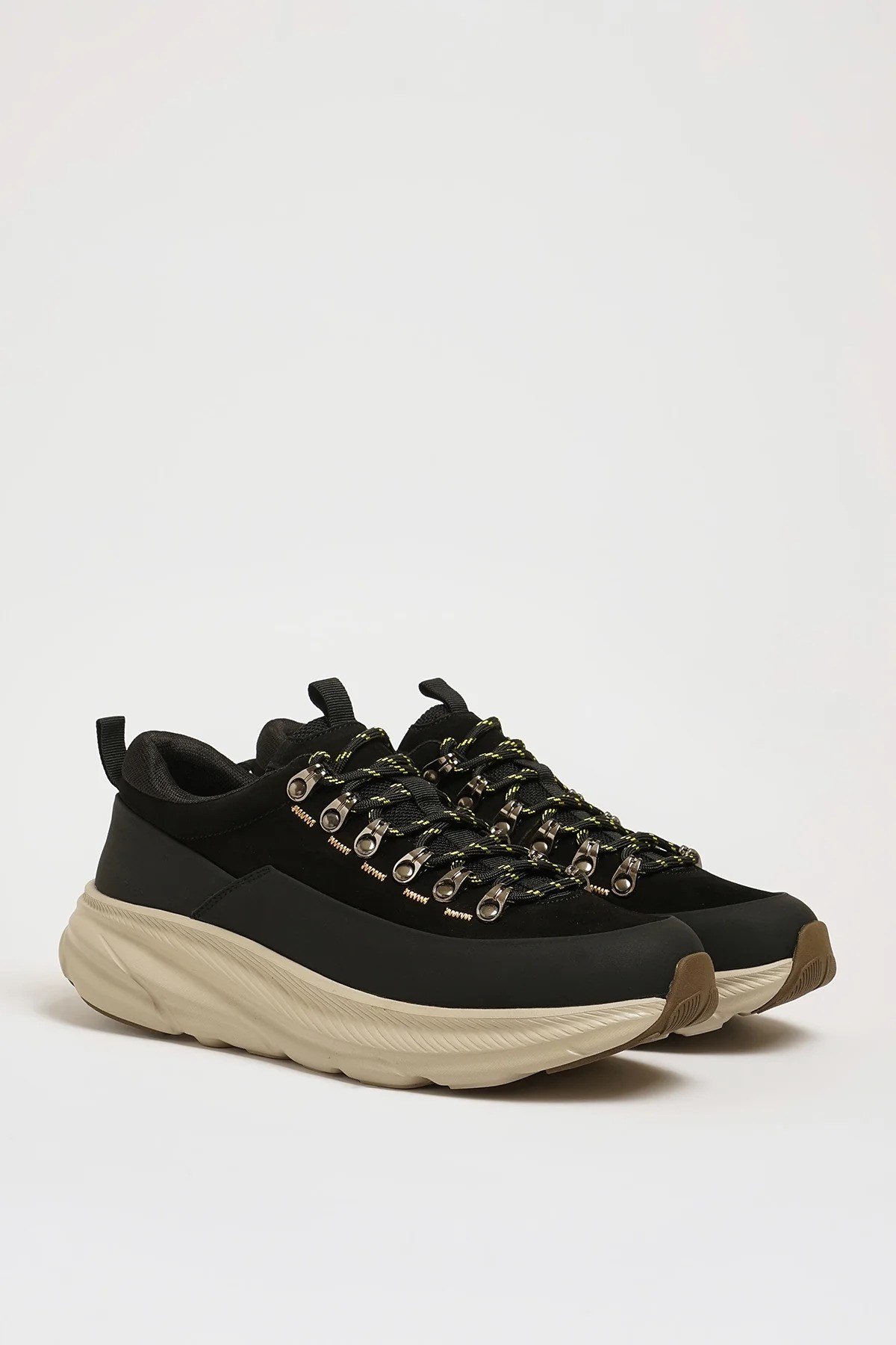 Dastin Model Hakiki Kombinasyonlu Deri İthal Taban Sneaker Ayakkabı - SİYAH