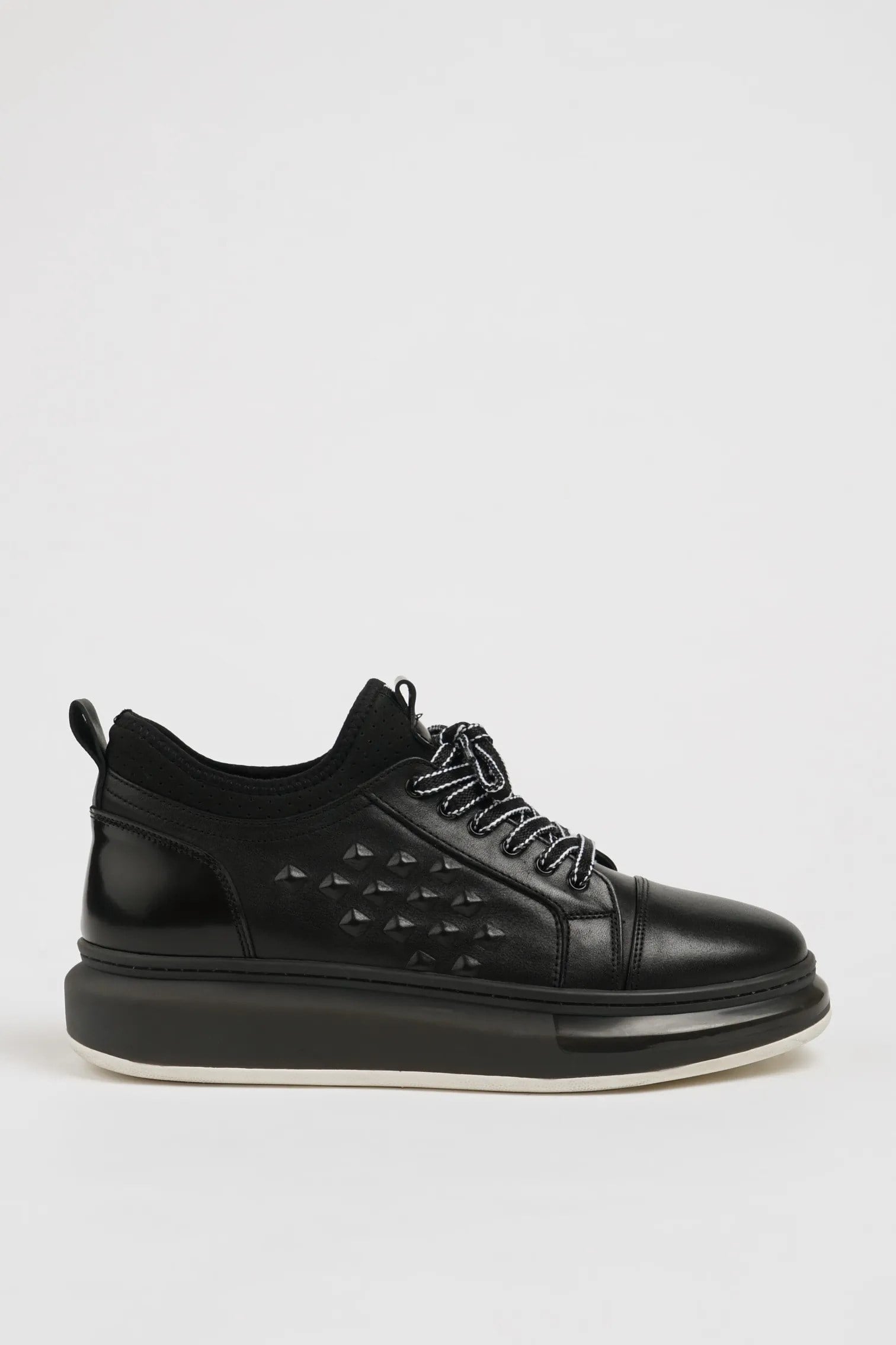 Equal Model Natural Deri İthal Taban Sneaker Ayakkabı - SİYAH