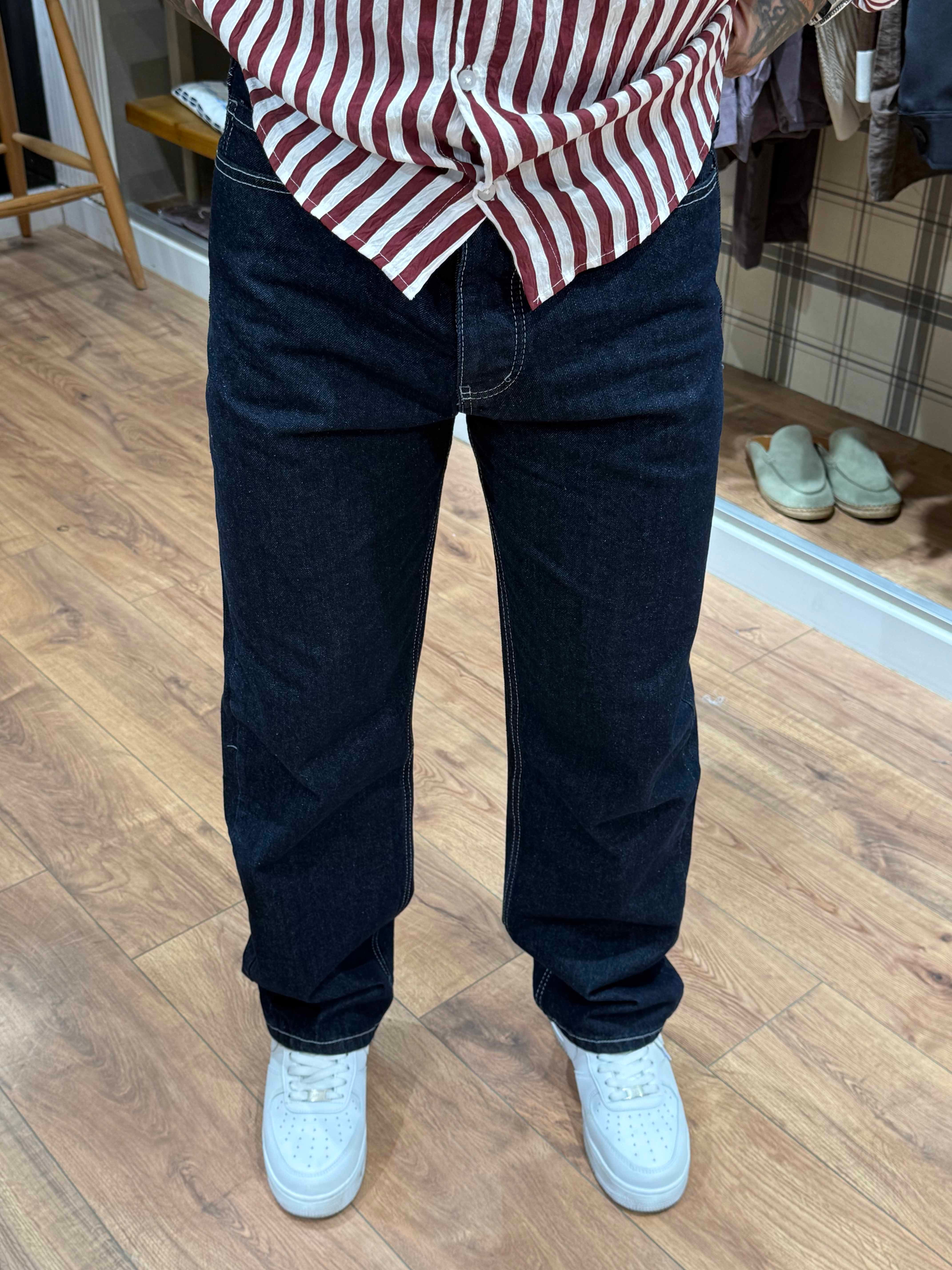 Koyu Lacivert Baggy Jean Pantolon